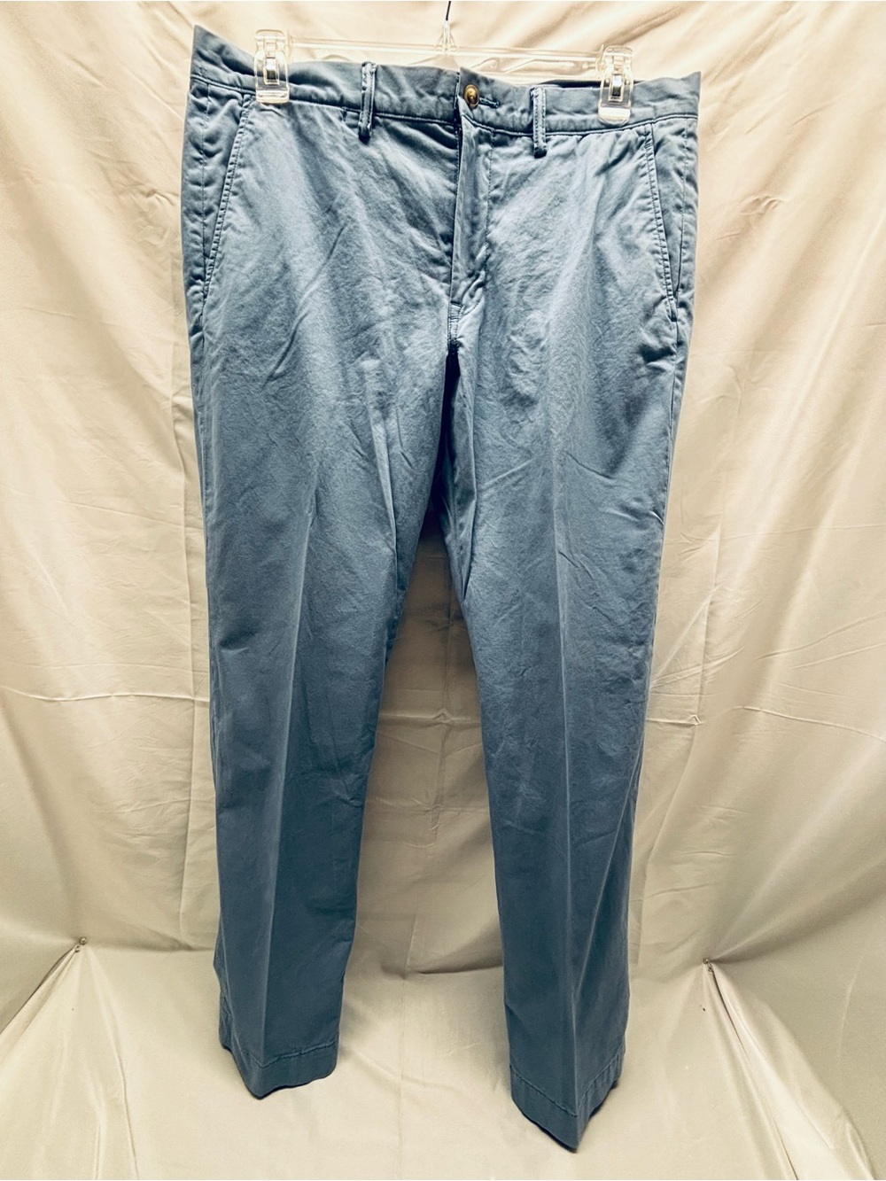Polo Ralph Lauren Polo Chino Pants Mens Size 35x32 Washed Blue Stretch Straight